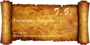 Toronyai István névjegykártya